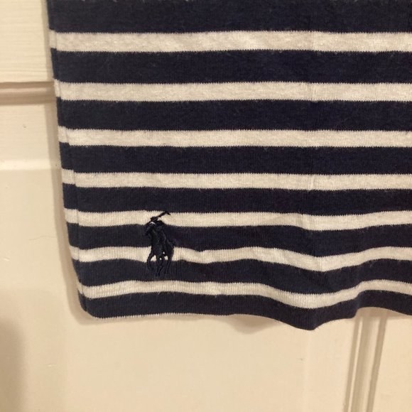 Ralph Lauren Blue and White Stripe Boat Neck T-Shirt Women's Size M - Picture 5 of 8